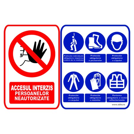 Indicator acces interzis persoanelor neautorizate - protectie obligatorie A EIP