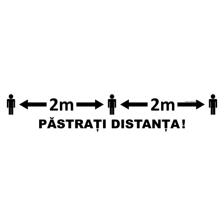 Indicator Pastrati distanta 2m pentru podea, 50x10 cm