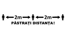 Indicator Pastrati distanta 2m pentru podea, 50x10 cm