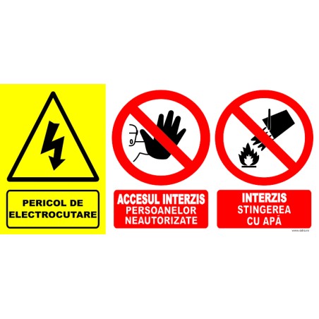 Indicator multiplu - Pericol de electrocutare