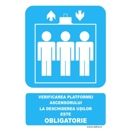 Indicator Verificarea platformei ascensorului la deschiderea usilor este obligatorie