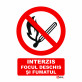 Indicator Interzis focul deschis si fumatul