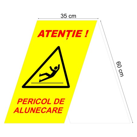 Indicator tip A Pericol de alunecare cu 2 fete, PVC 5mm