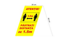 Indicator tip A Pastrati distanta de 1.5m, cu 2 fete, PVC 5mm