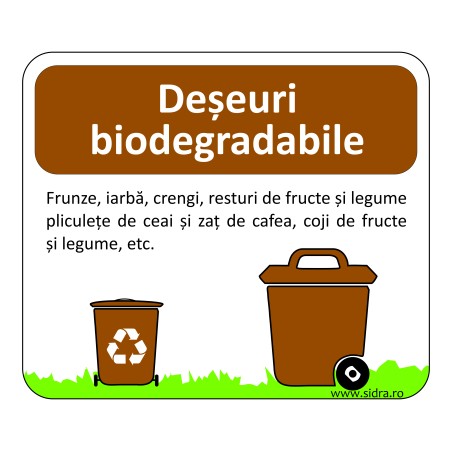 Indicator pentru marcare pubele Deseuri biodegradabile