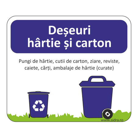Indicator pentru marcare pubele Deseuri hartie&carton