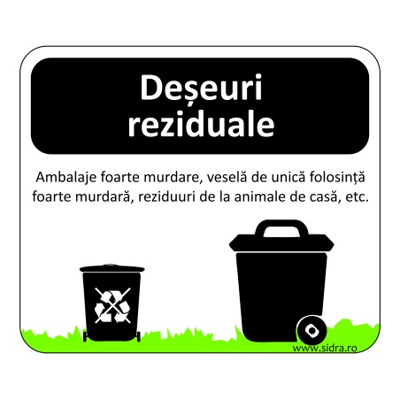 Indicator pentru marcare pubele Deseuri reziduale