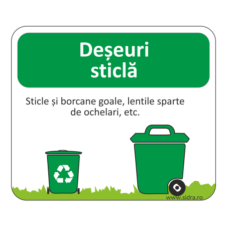 Indicator pentru marcare pubele Deseuri sticla
