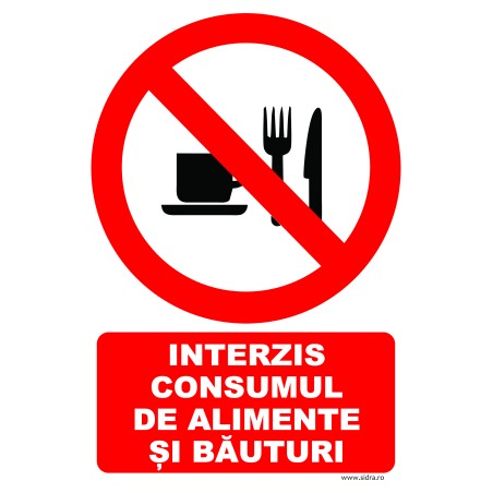Indicator Interzis consumul de alimente si bauturi