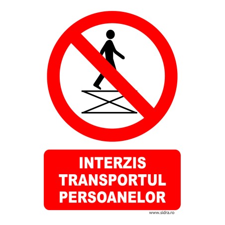 Indicator Interzis transportul persoanelor