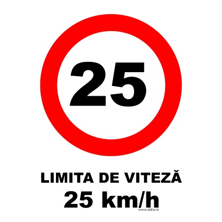 Indicator Limita de viteza 25 km/h