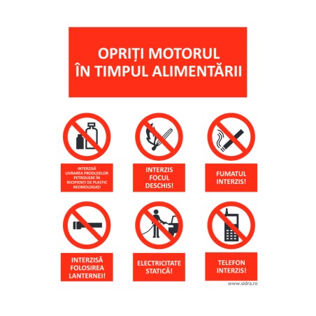 Indicator Opriti motorul in timpul alimentarii