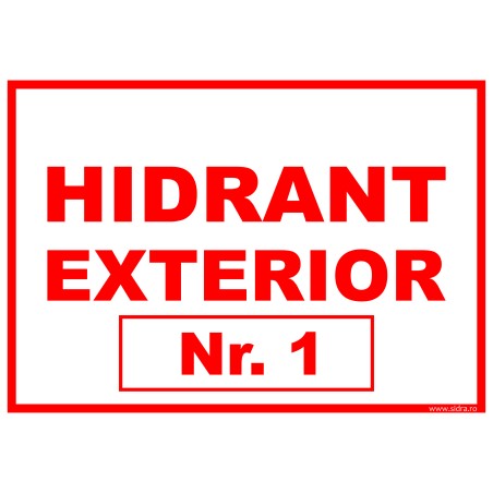 Indicator Hidrant exterior Nr. 1-10