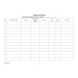 Registru de evidenta a accesului persoanelor/autovehiculelor
