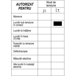 Talon de autorizare electricieni