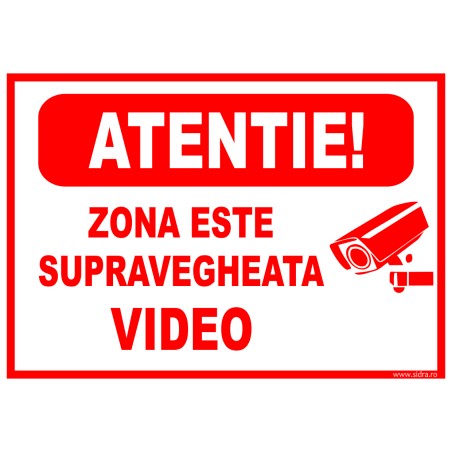 Indicator Zona supravegheata video